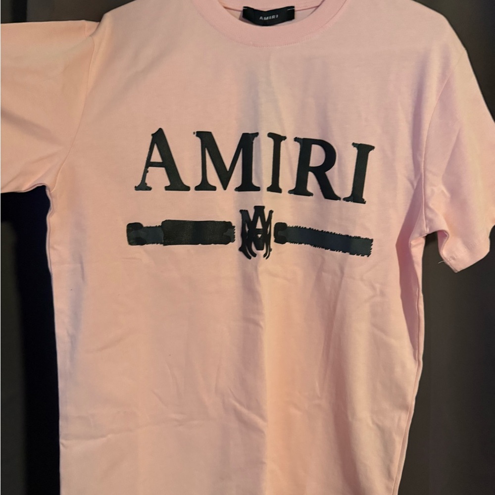 AMIRI Pink Short Sleeve Tee Casual Cotton